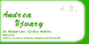 andrea ujvary business card