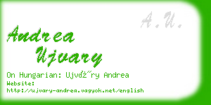 andrea ujvary business card